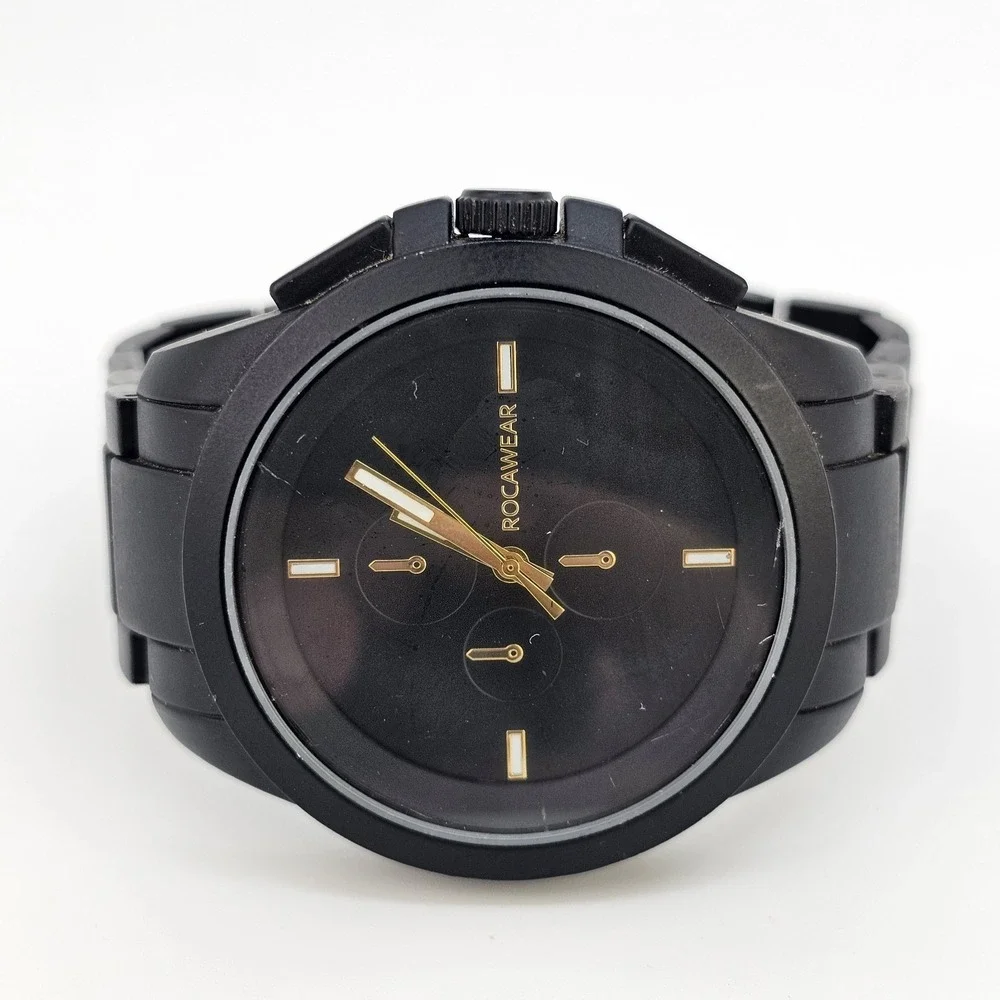 Rocawear Men's Watch 45MM Black Dial Black Bracelet Band‎ 7